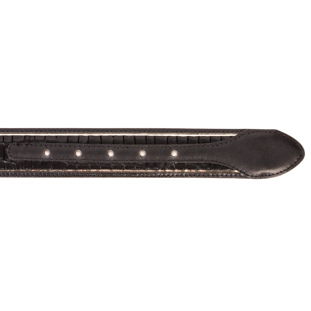 The Bellagio Black Gold Leather Belt - Vinci Leather