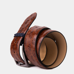 The Caesars Tan Navy Leather Belt - Vinci Leather