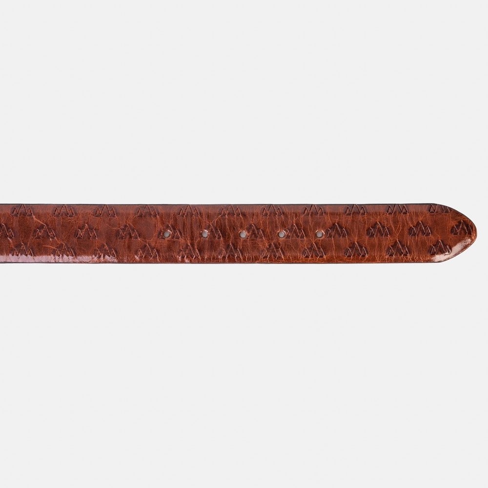 The Caesars Tan Navy Leather Belt - Vinci Leather