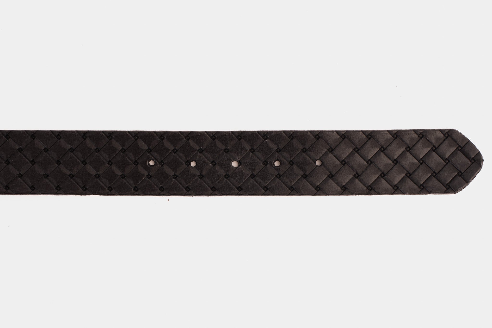 The Turan Black Woven Leather Belt - Vinci Leather