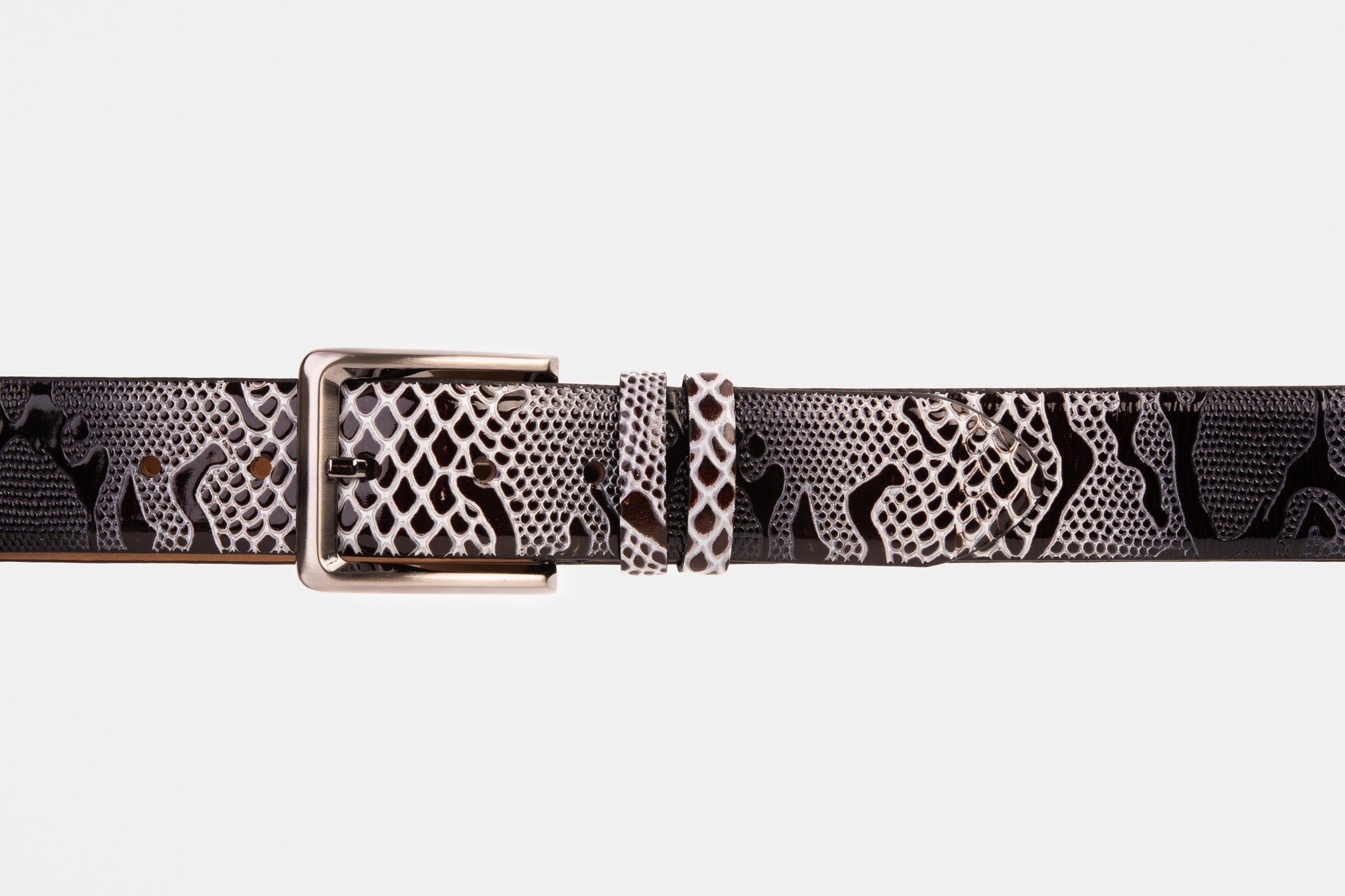 The Milano Black\/White Leather Belt Limited Edition - Vinci Leather