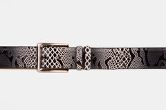 The Milano Black\/White Leather Belt Limited Edition - Vinci Leather