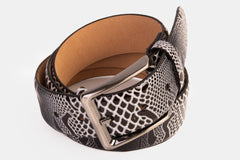 The Milano Black\/White Leather Belt Limited Edition - Vinci Leather