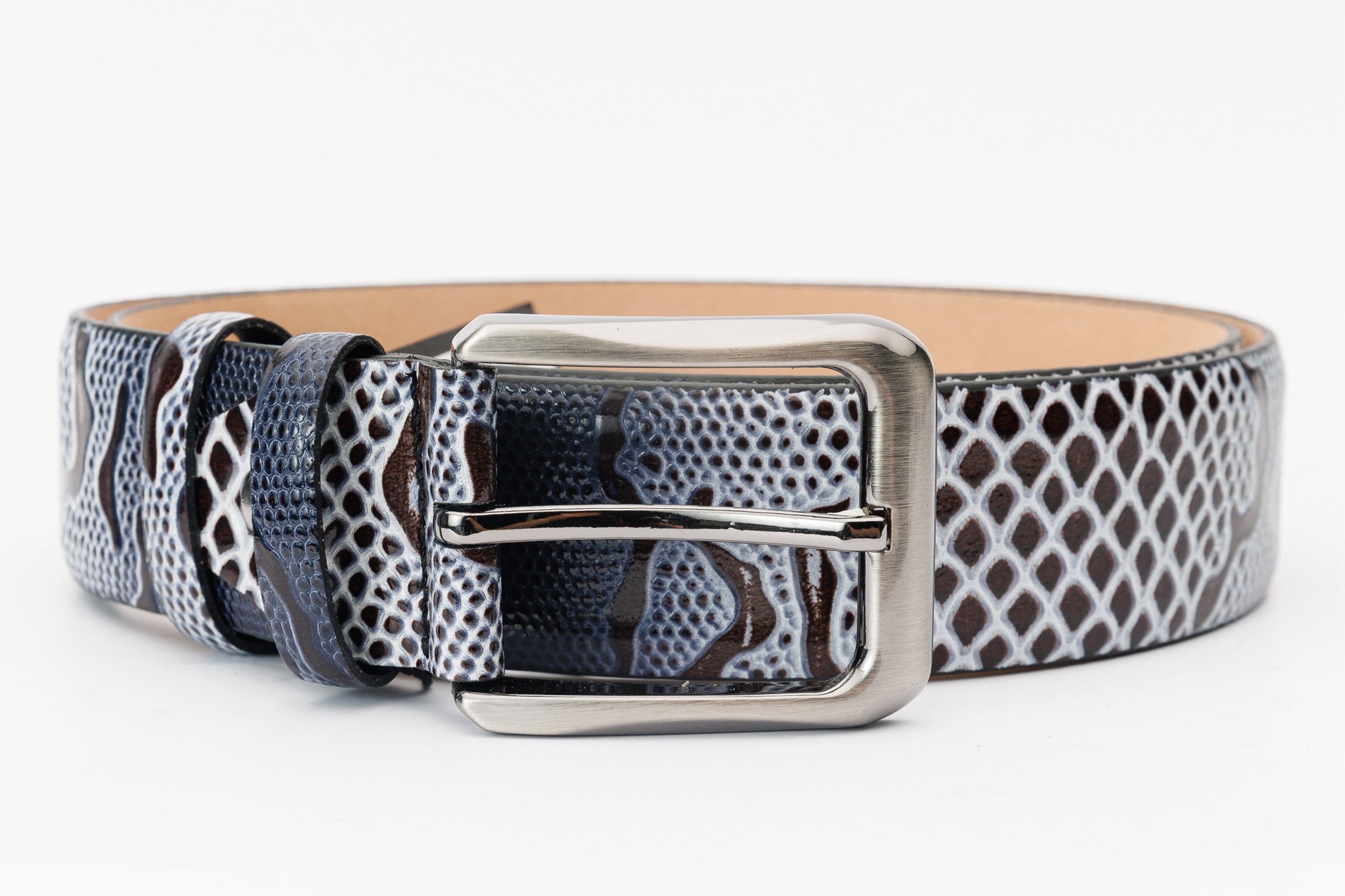 The Milano Black\/White Leather Belt Limited Edition - Vinci Leather