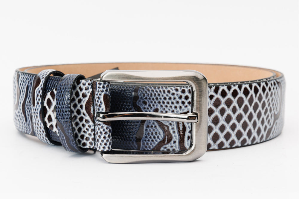 The Milano Black\/White Leather Belt Limited Edition - Vinci Leather