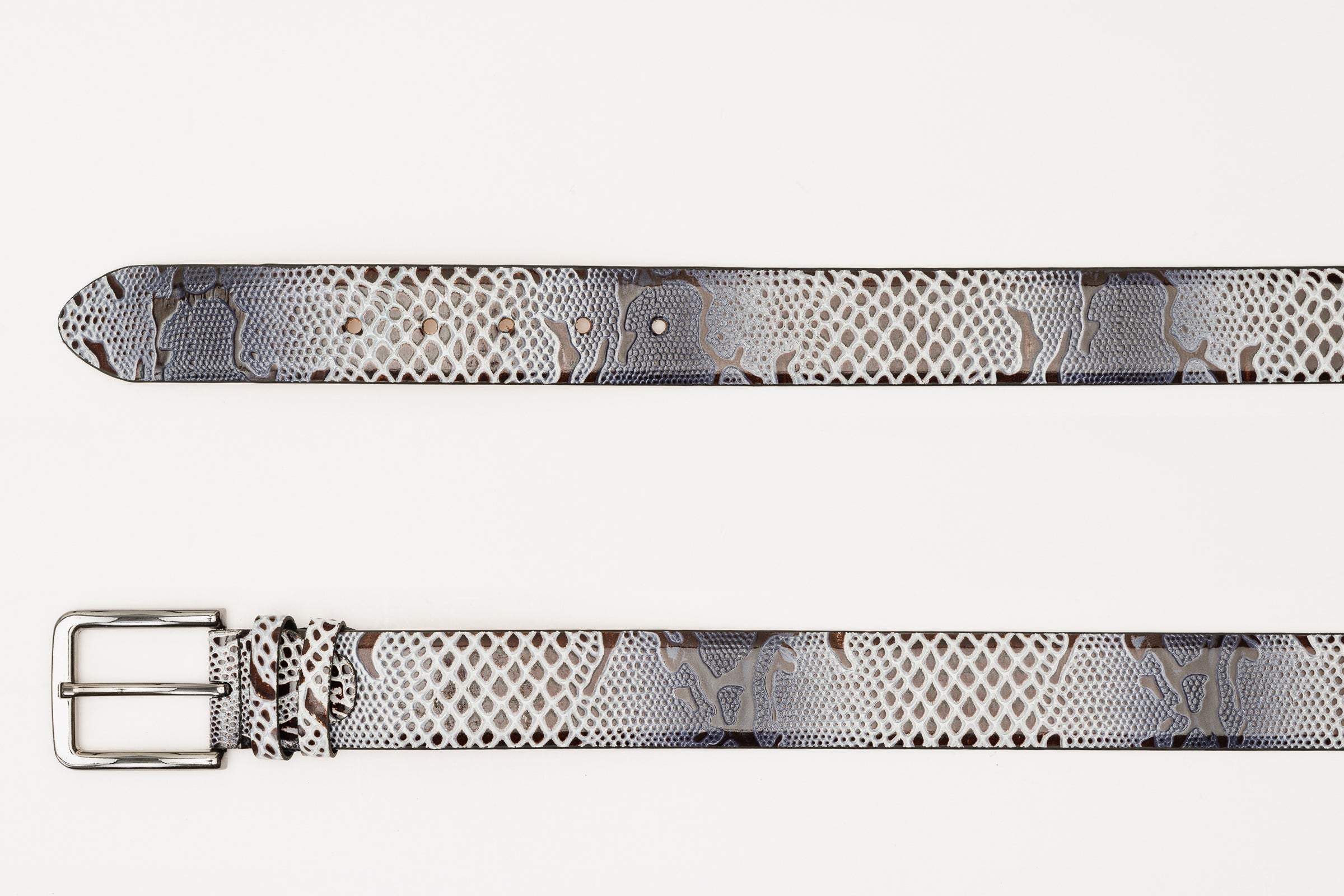 The Milano Black\/White Leather Belt Limited Edition - Vinci Leather