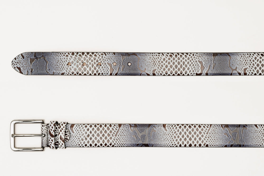 The Milano Black\/White Leather Belt Limited Edition - Vinci Leather