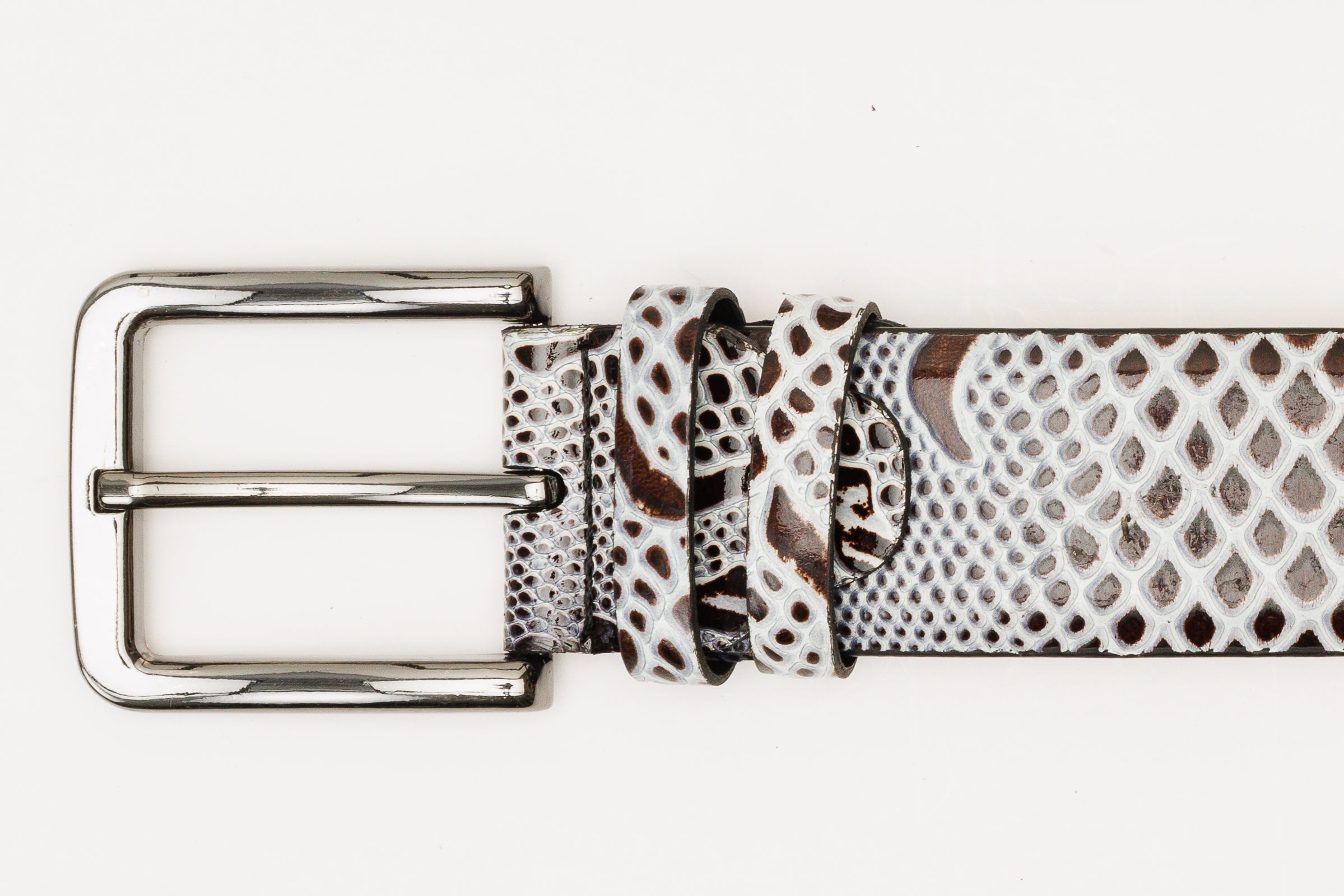 The Milano Black\/White Leather Belt Limited Edition - Vinci Leather