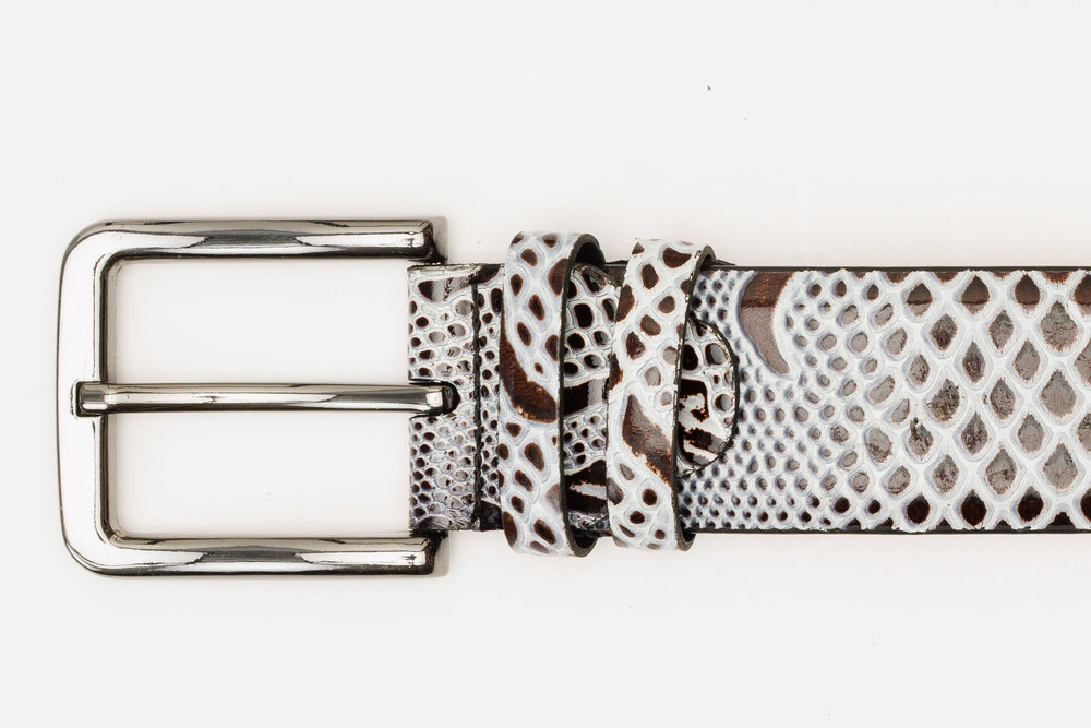The Milano Black\/White Leather Belt Limited Edition - Vinci Leather