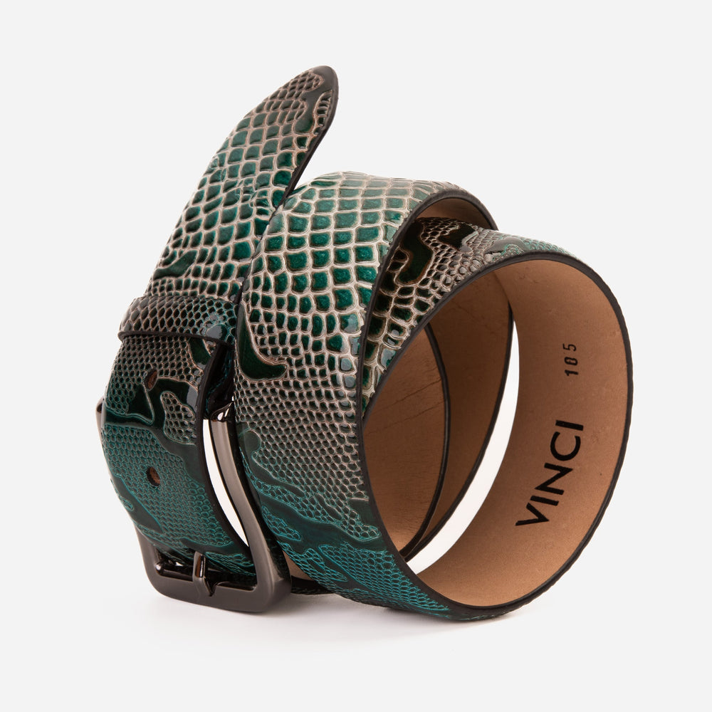 The Milano Green Leather Belt Limited Edition - Vinci Leather