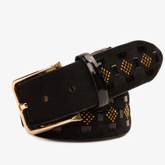 The Vicino Black Leather Belt - Vinci Leather