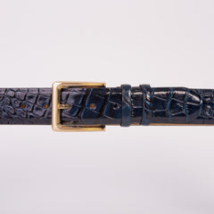The Strat Navy Blue Leather Belt - Vinci Leather