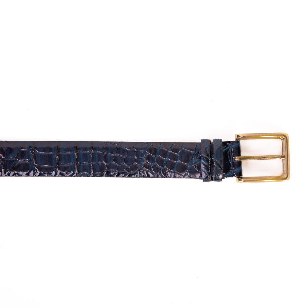 The Strat Navy Blue Leather Belt - Vinci Leather