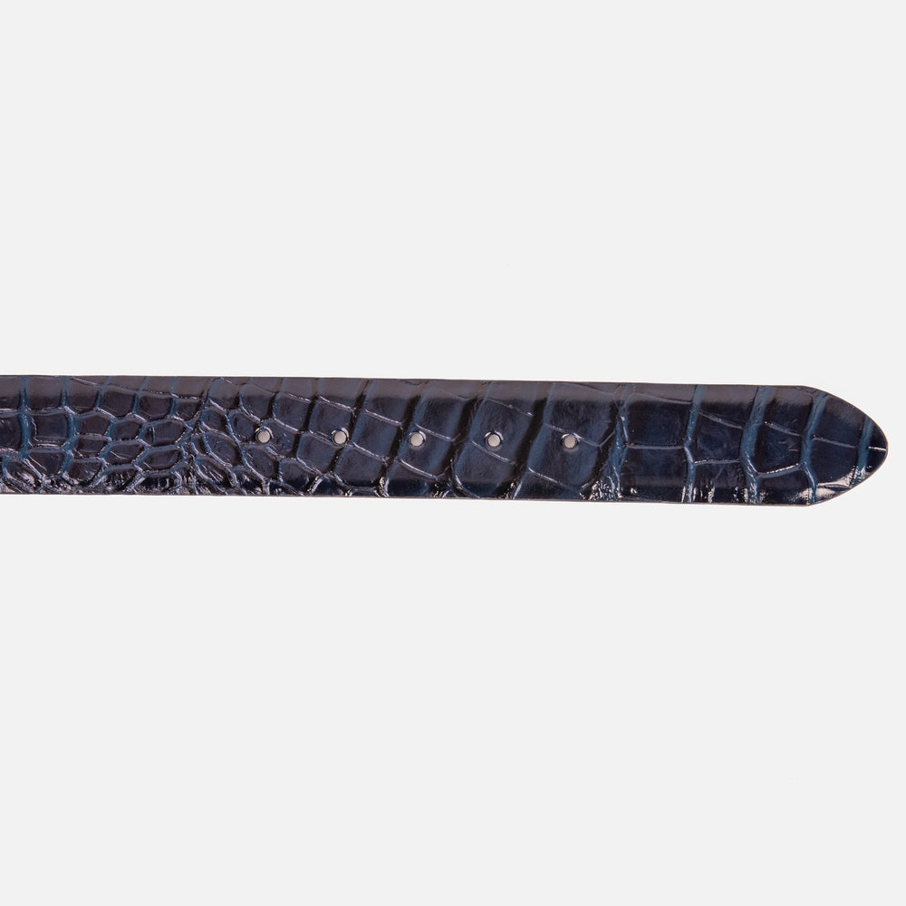 The Strat Navy Blue Leather Belt - Vinci Leather