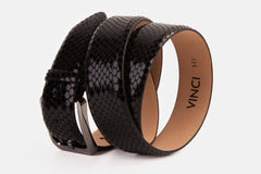 The King Black Leather Belt - Vinci Leather