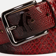 The Milano Red Leather Belt Limited Edition - Vinci Leather