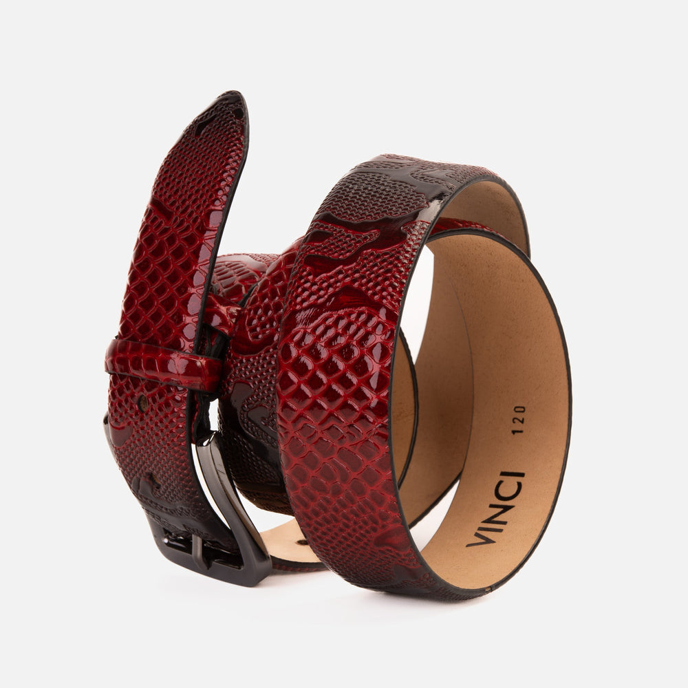 The Milano Red Leather Belt Limited Edition - Vinci Leather