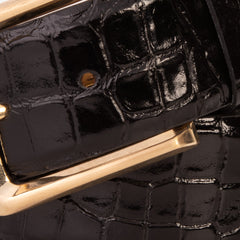 The Strat Black Leather Belt - Vinci Leather