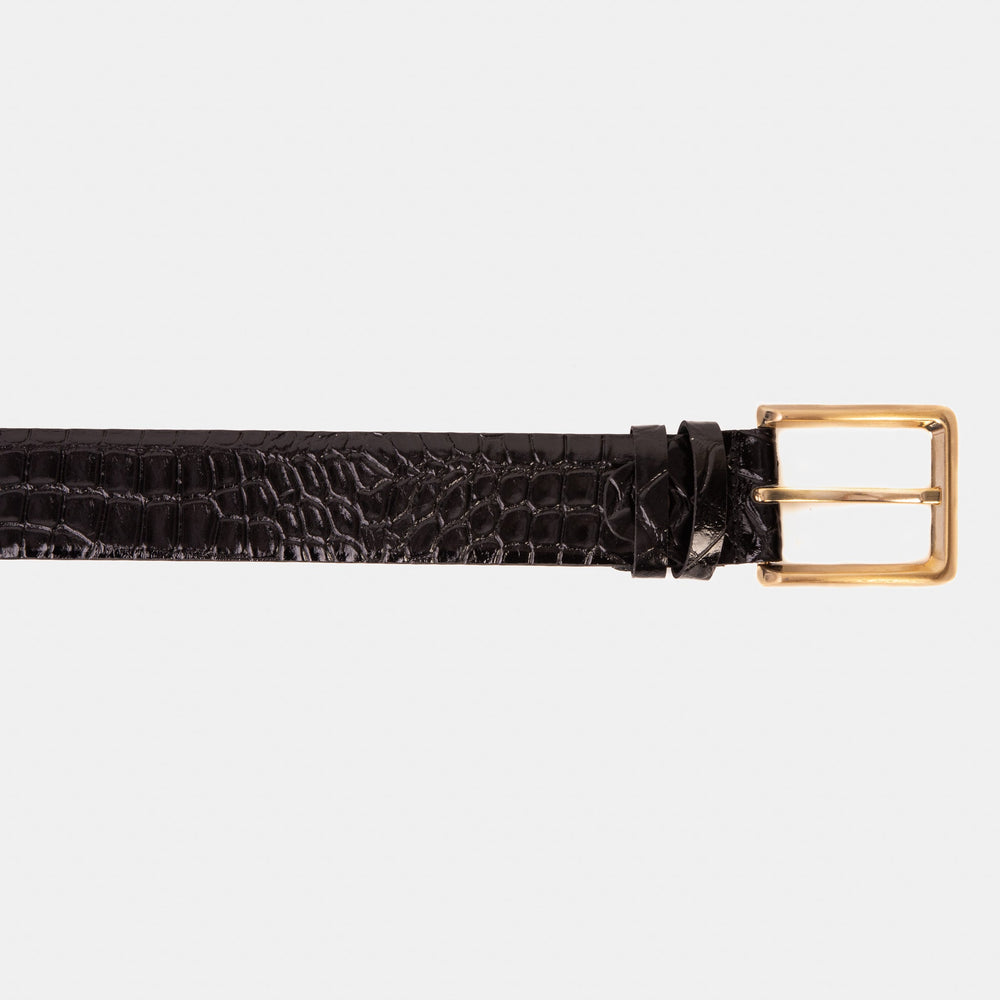 The Strat Black Leather Belt - Vinci Leather