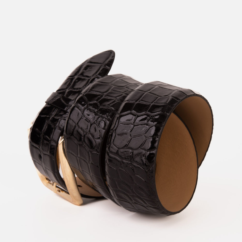 The Strat Black Leather Belt - Vinci Leather