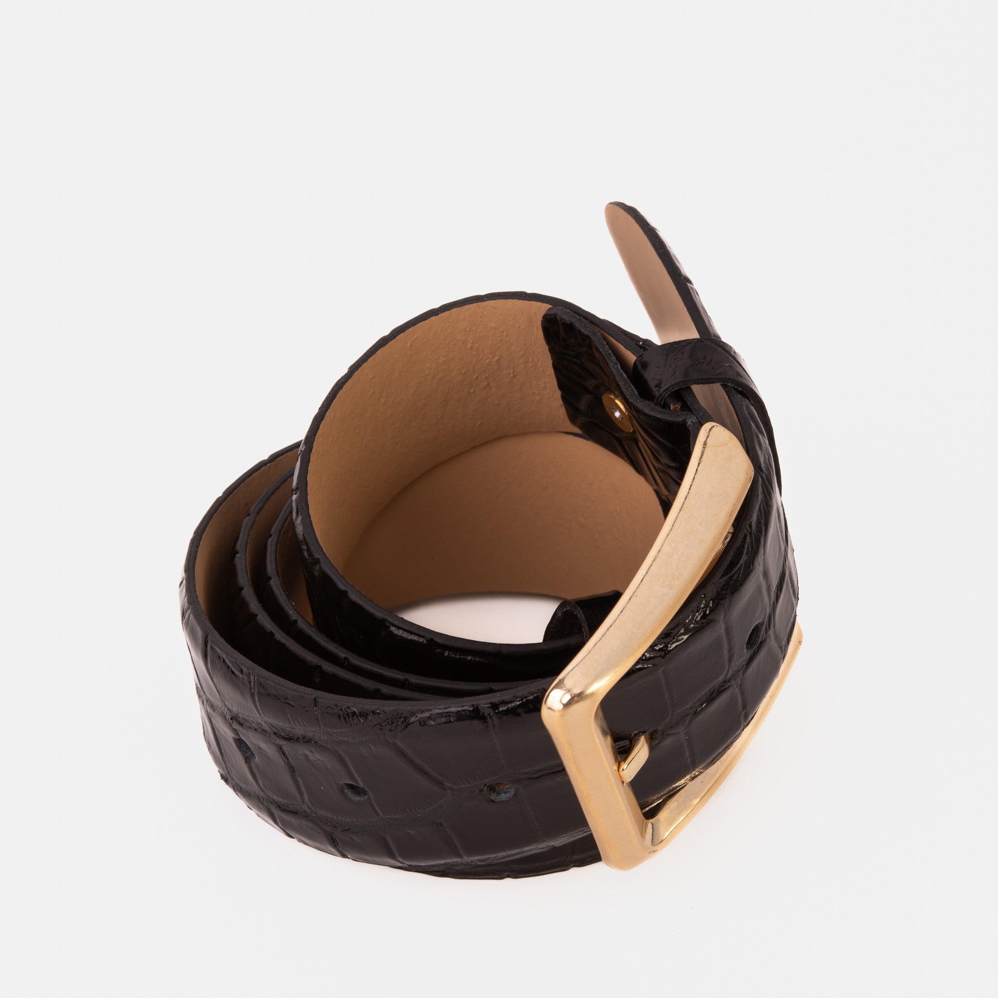 The Strat Black Leather Belt - Vinci Leather