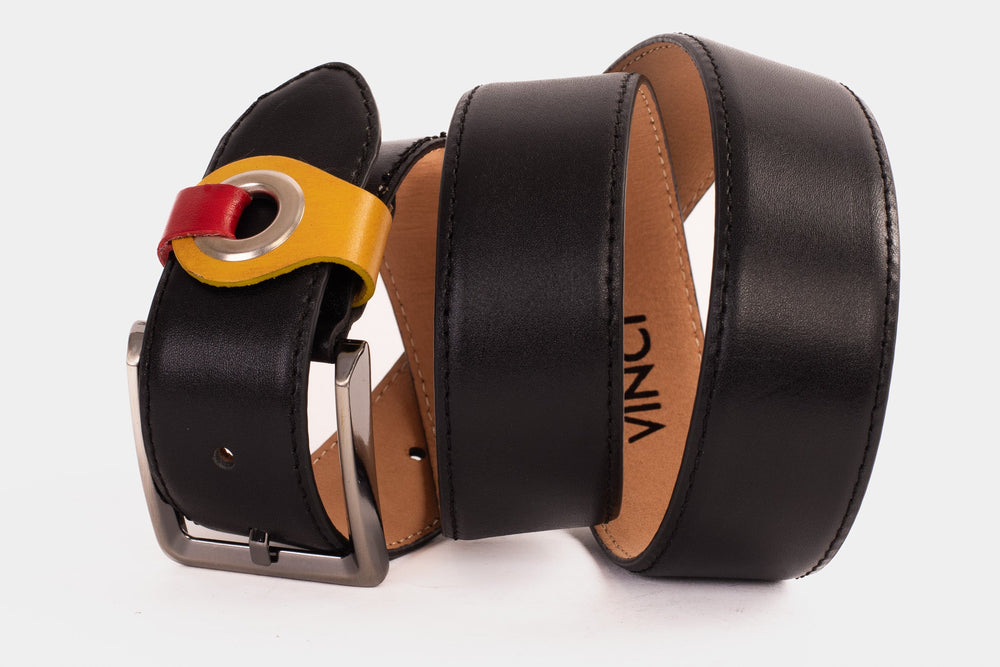 The Jackie Black Leather Belt - Vinci Leather