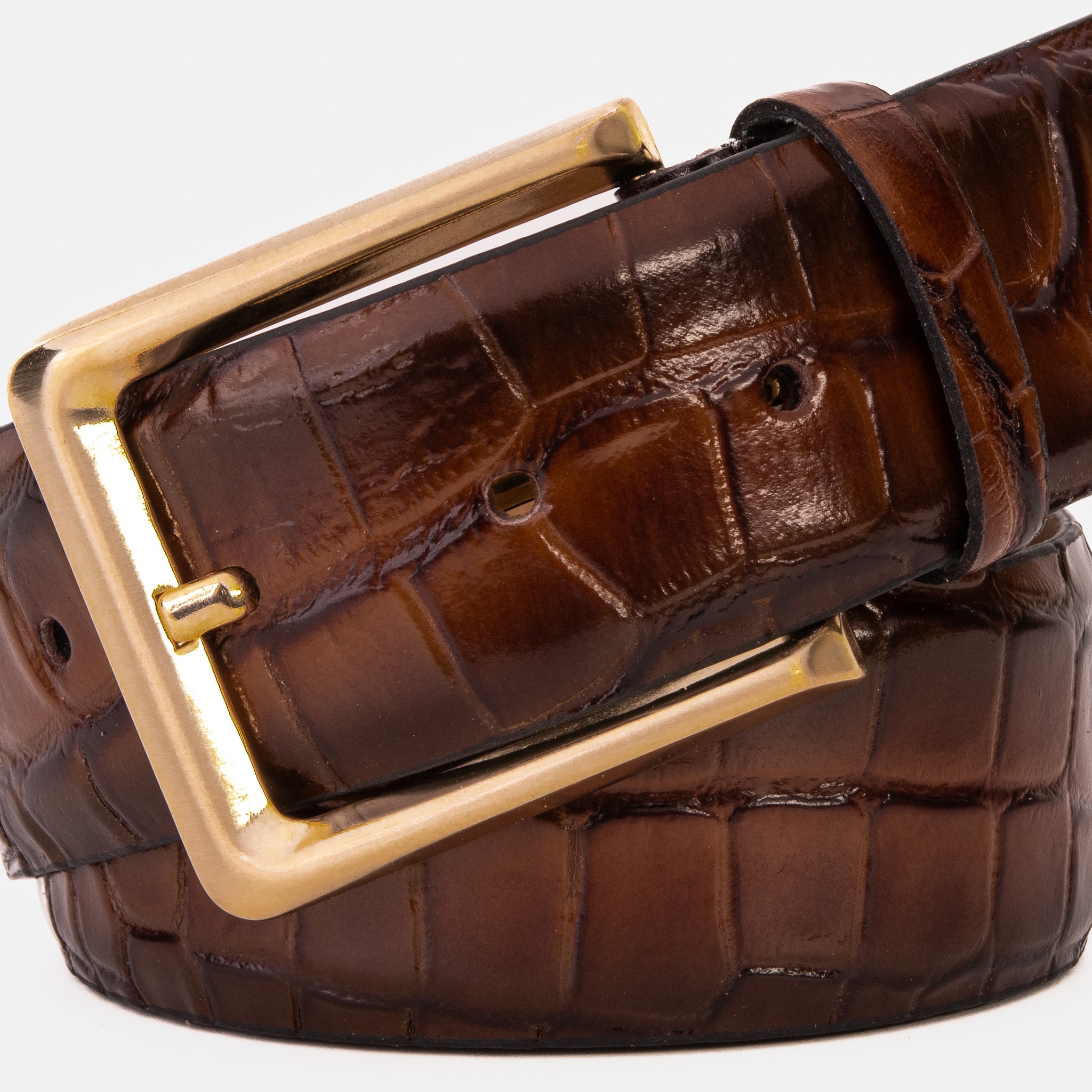 The Strat Brown Leather Belt - Vinci Leather