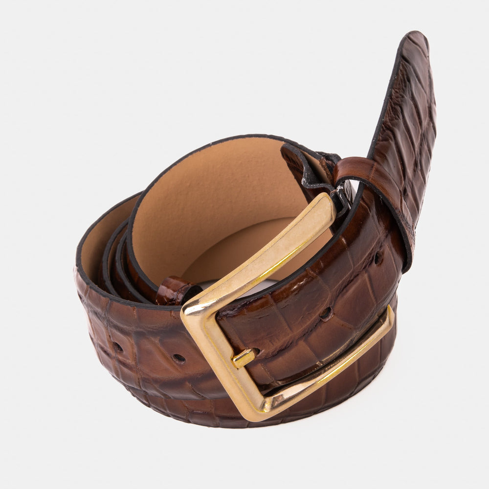 The Strat Brown Leather Belt - Vinci Leather