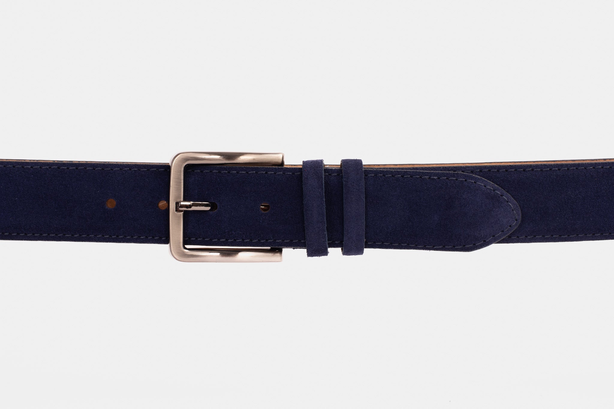 The Bari Navy Suede Leather Belt - Vinci Leather