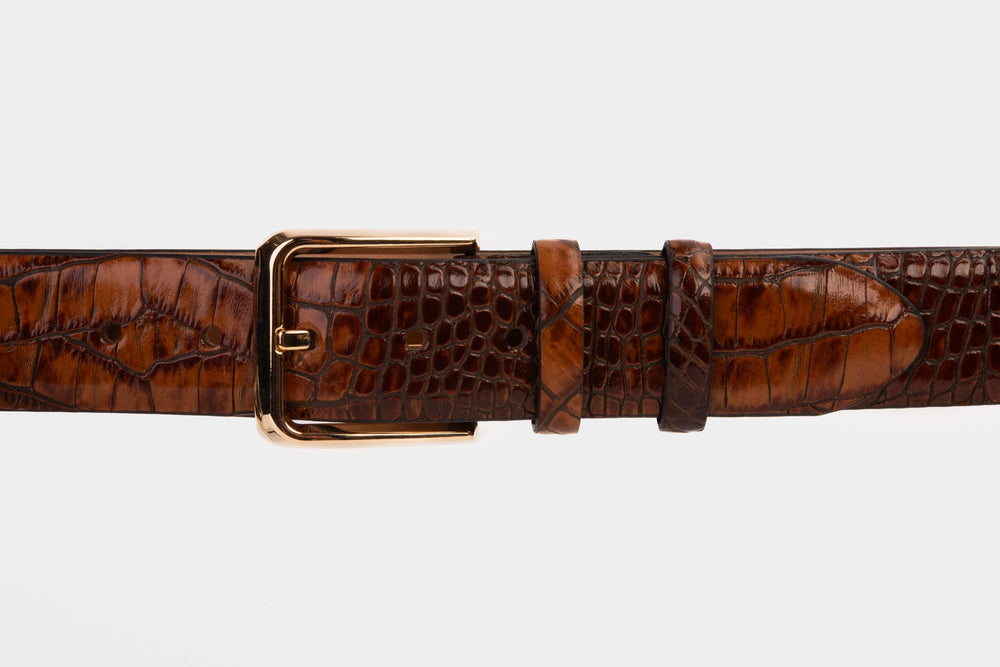 The Monaco Brown Leather Belt - Vinci Leather