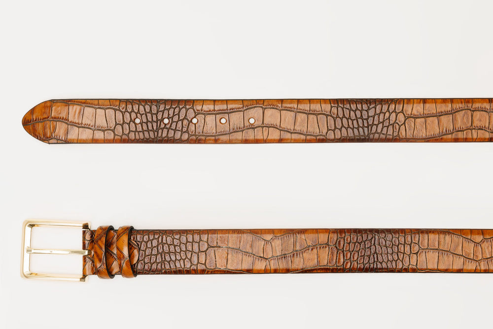 The Monaco Brown Leather Belt - Vinci Leather