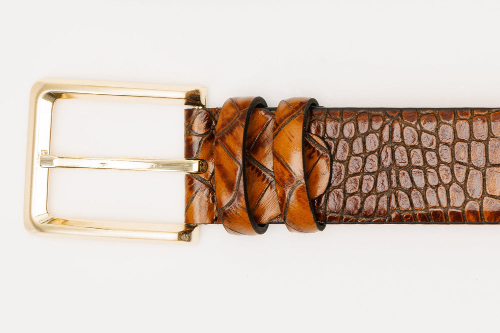 The Monaco Brown Leather Belt - Vinci Leather