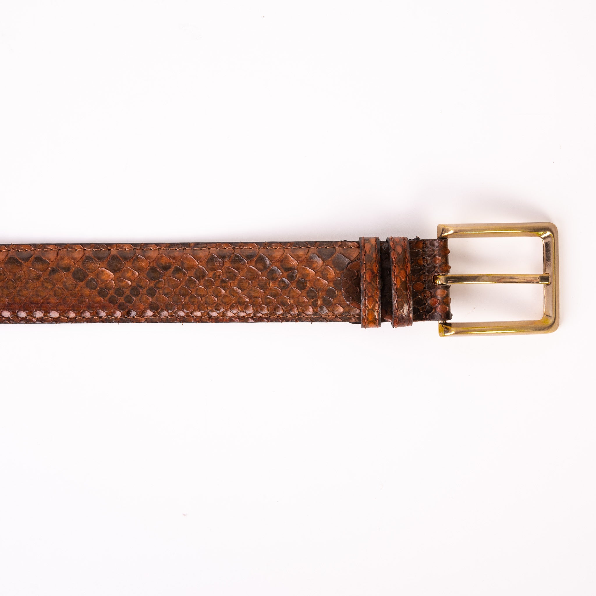 The Boss Tan Pythn Snk Leather Belt - Vinci Leather