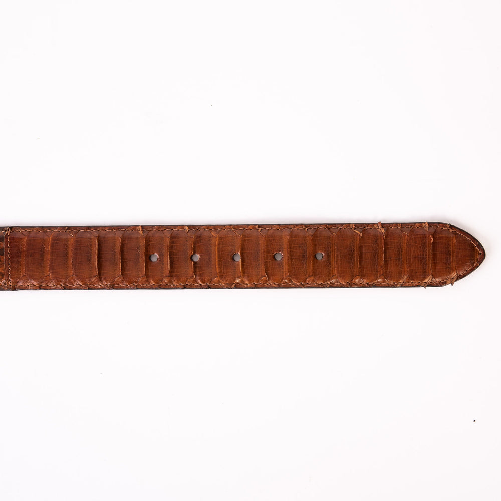The Boss Tan Pythn Snk Leather Belt - Vinci Leather