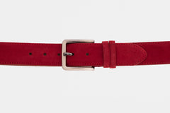 The Bari Red Suede Leather Belt - Vinci Leather