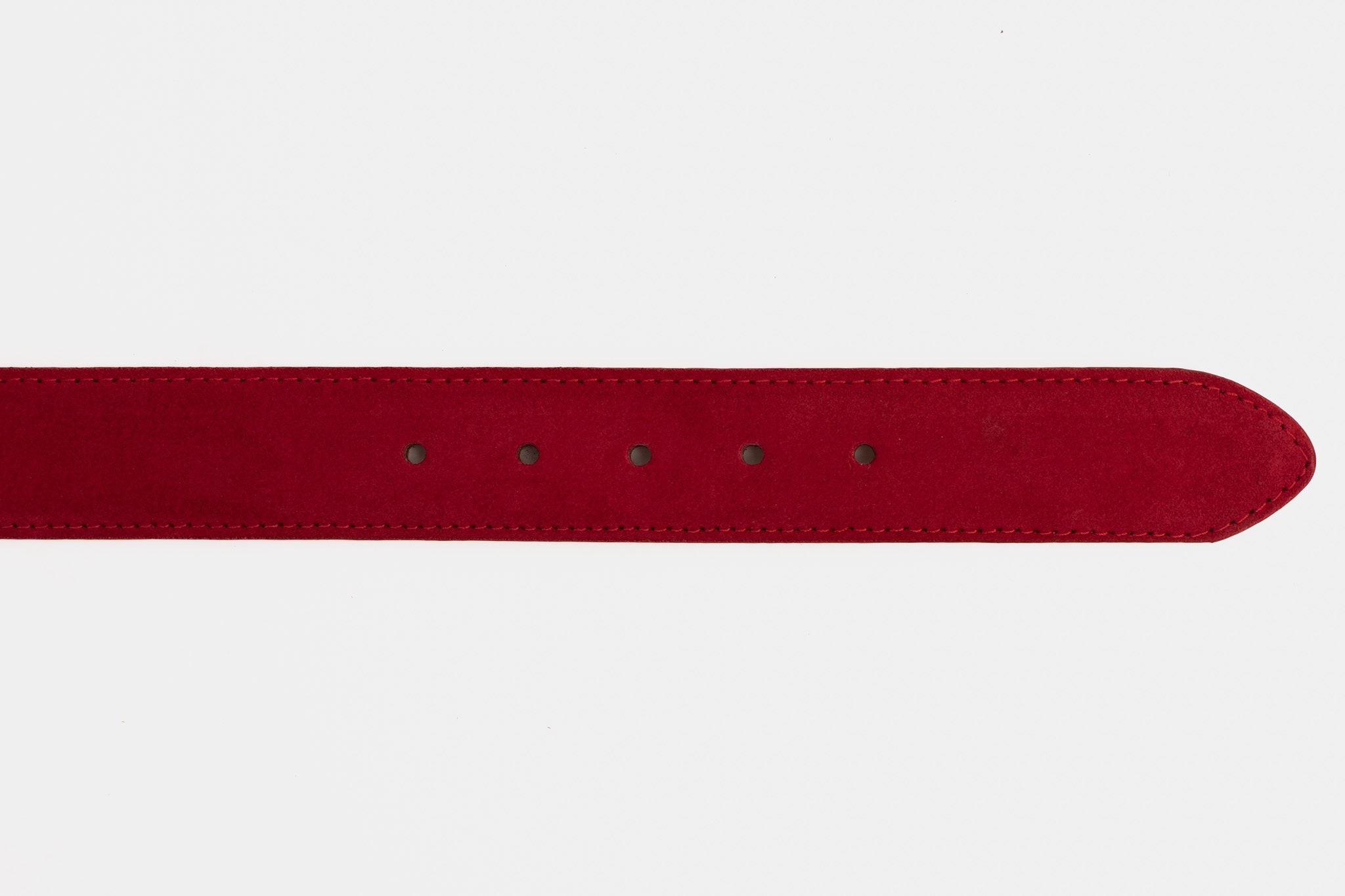 The Bari Red Suede Leather Belt - Vinci Leather