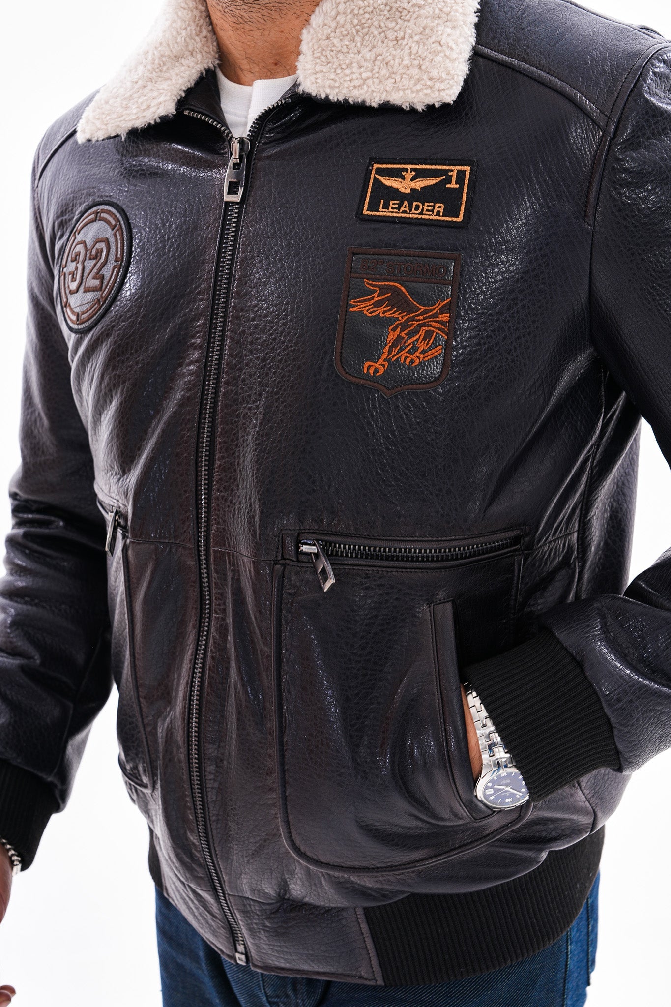 The Northway Navy Blue Lambskin Leather Jacket - Vinci Leather