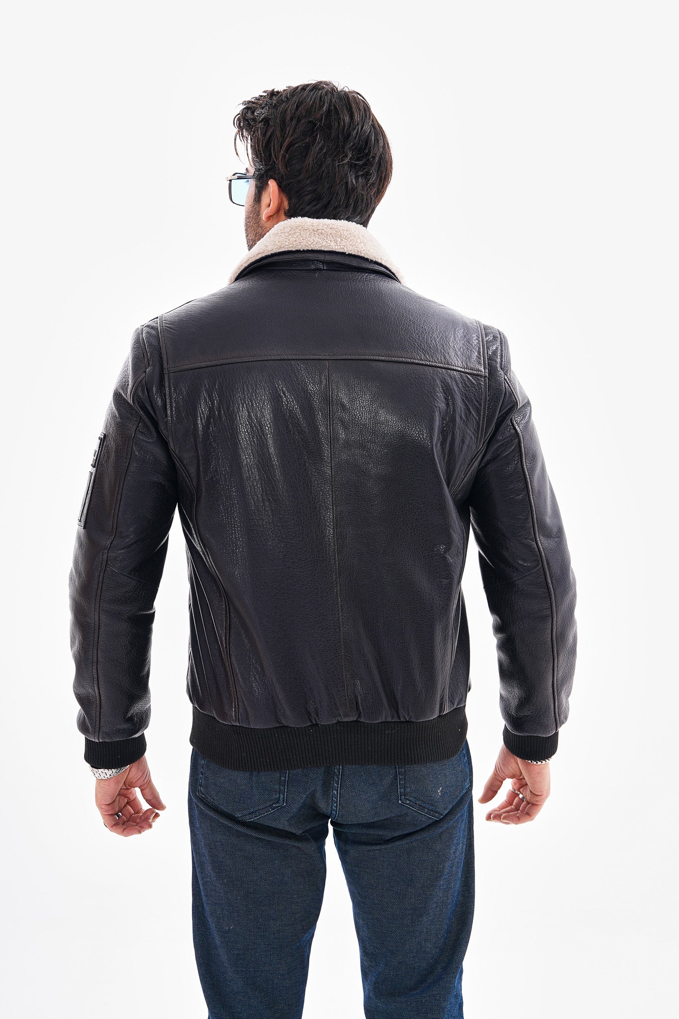 The Northway Navy Blue Lambskin Leather Jacket - Vinci Leather