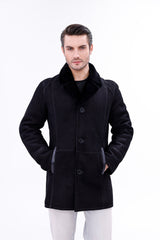 The Lariana Black Shearling Jacket - Vinci Leather