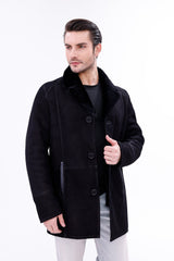 The Lariana Black Shearling Jacket - Vinci Leather