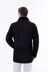 The Lariana Black Shearling Jacket - Vinci Leather