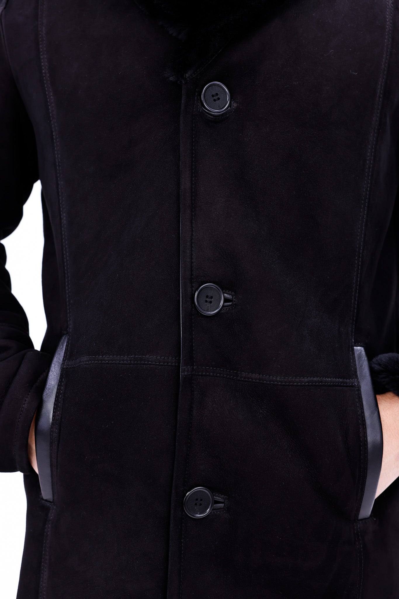 The Lariana Black Shearling Jacket - Vinci Leather