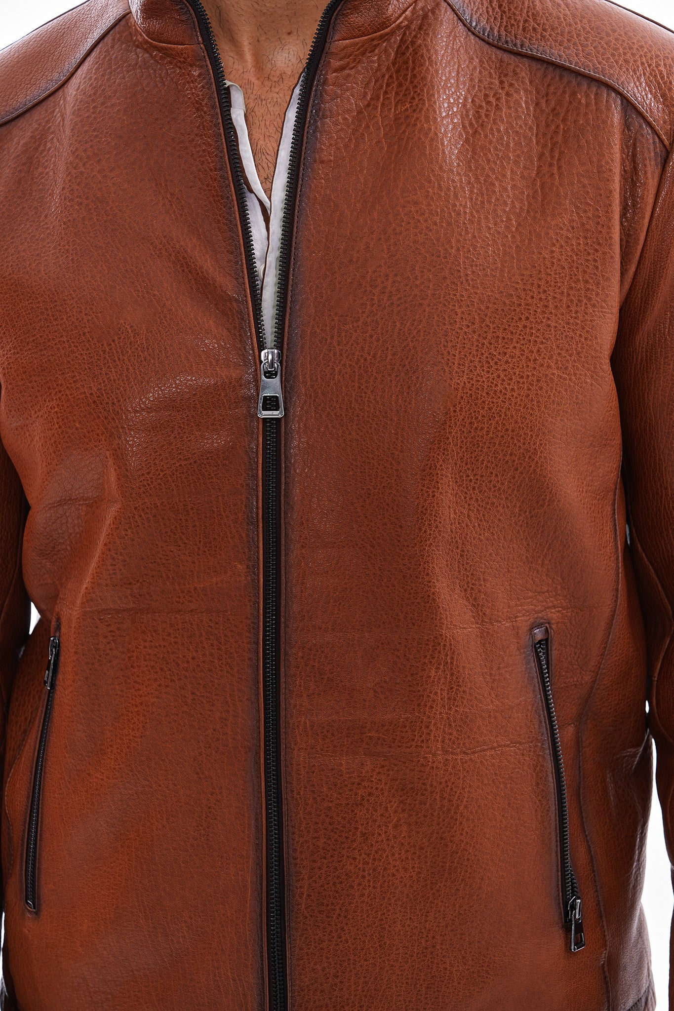 The Varden Tan Leather Jacket - Vinci Leather