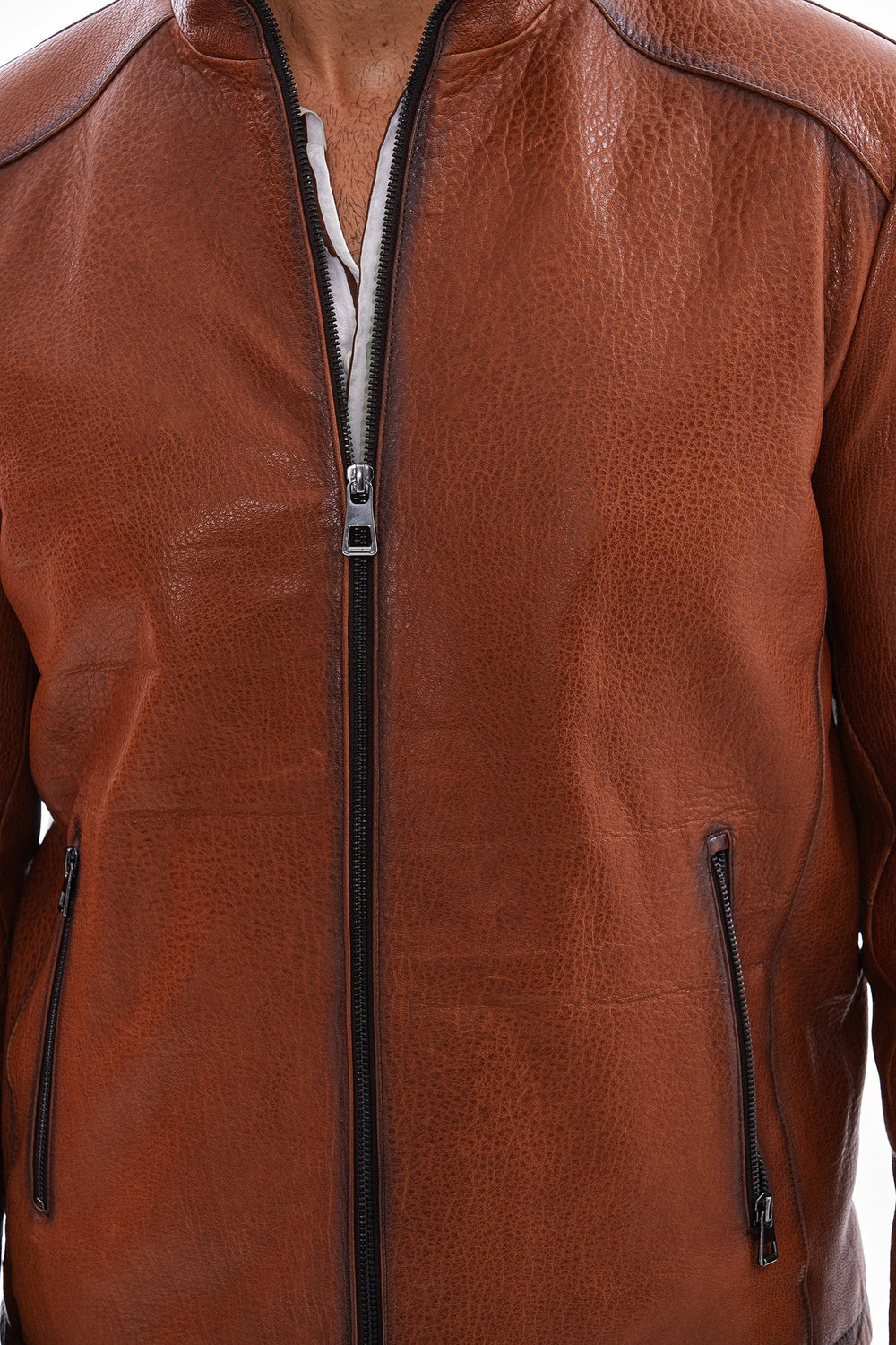 The Varden Tan Leather Jacket - Vinci Leather