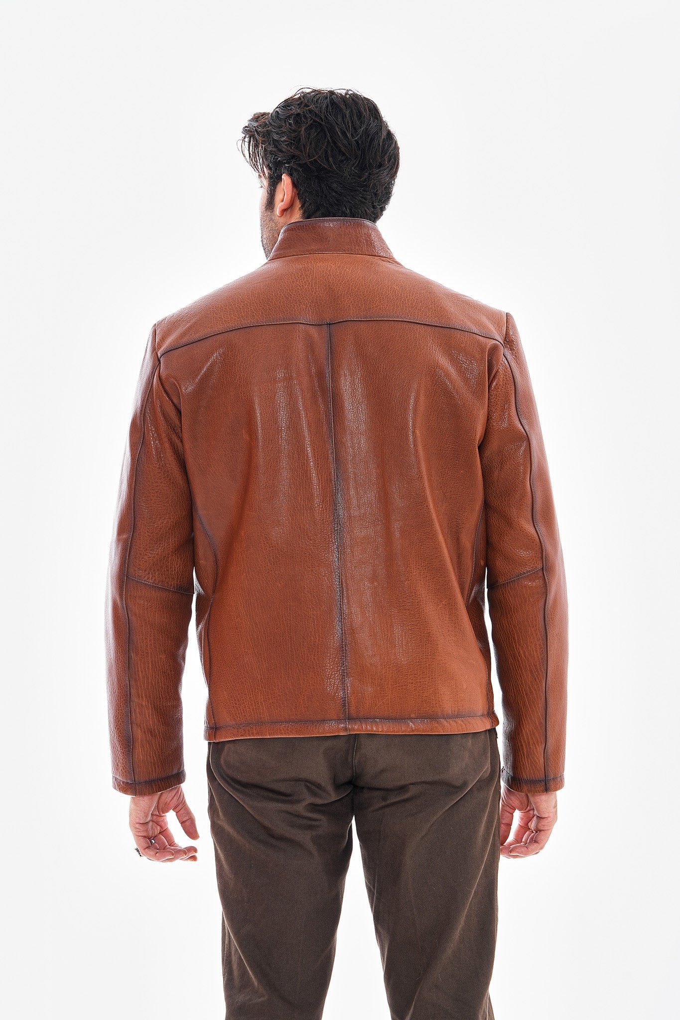 The Varden Tan Leather Jacket - Vinci Leather