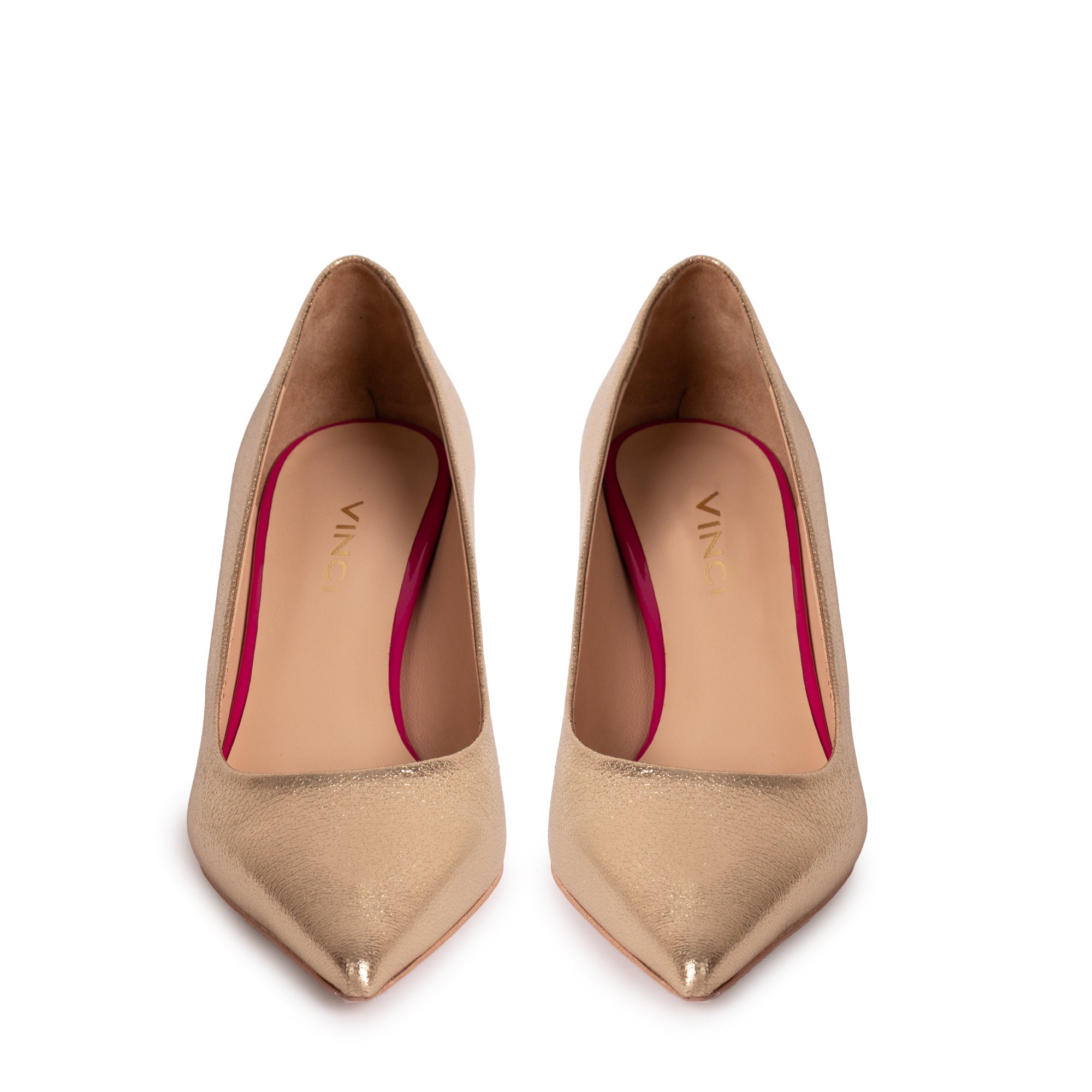 The Brunello Gold Leather Pump Shoe - Vinci Leather