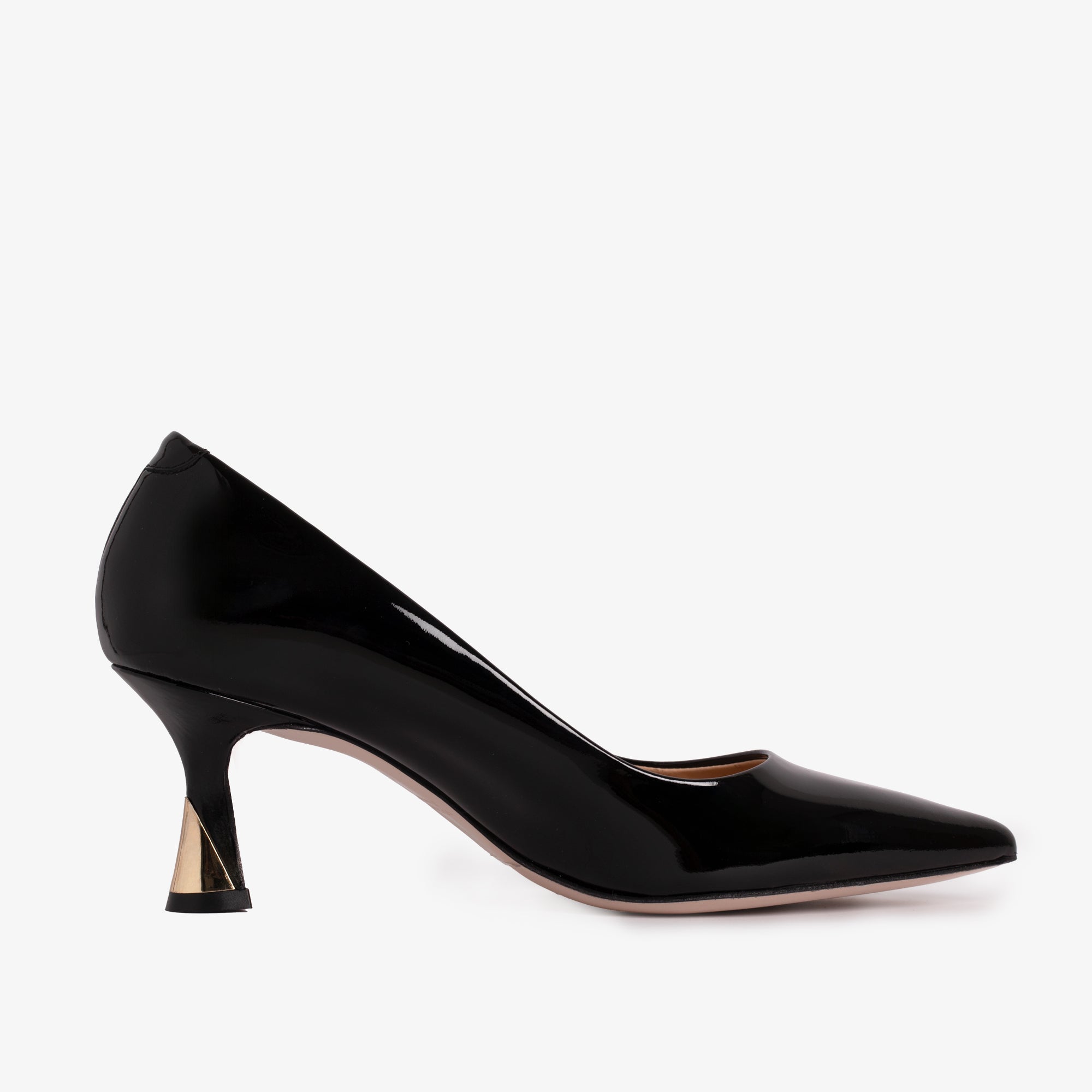 The Brunello Black Patent Leather Pump Shoe - Vinci Leather