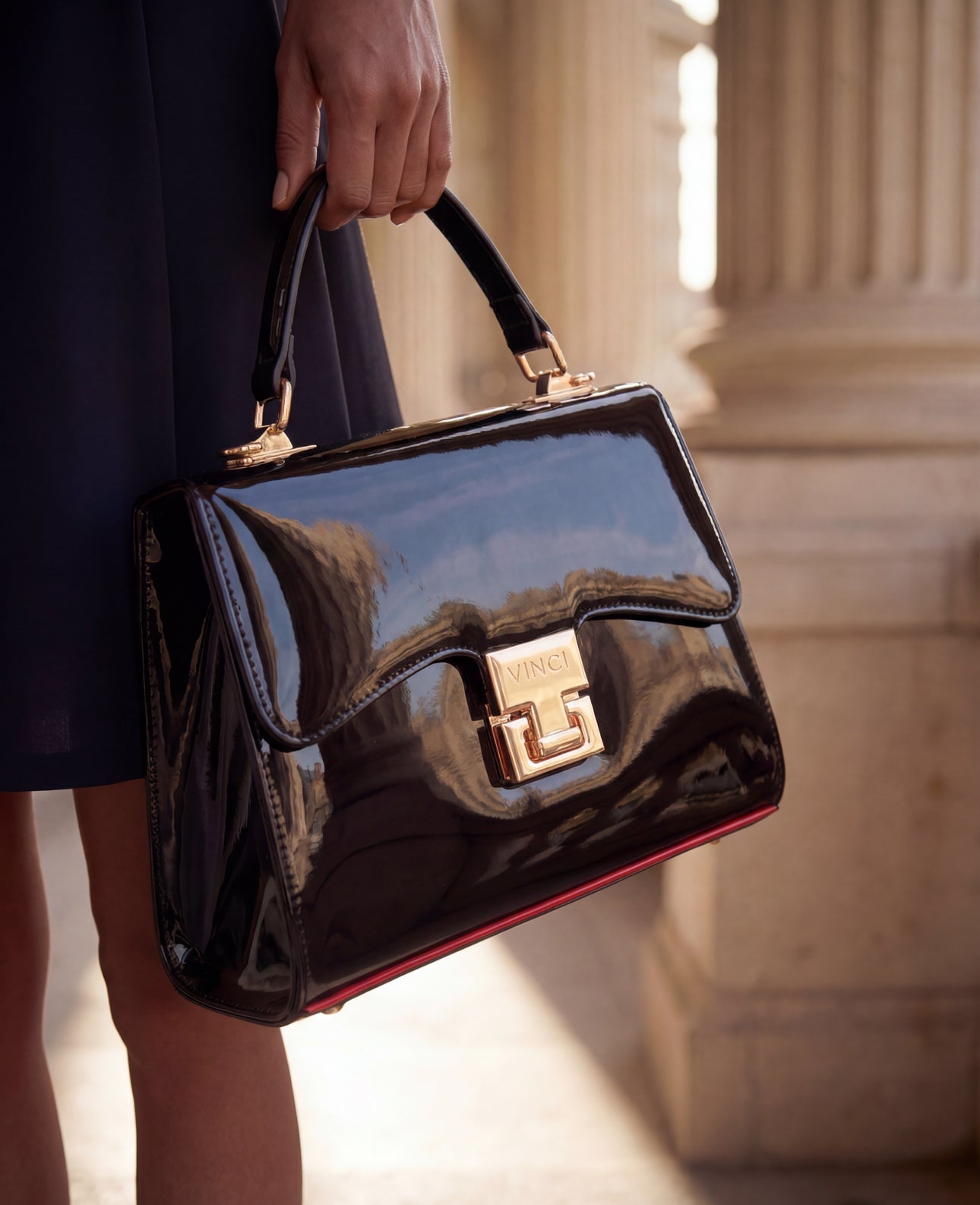 The Brunello Black Patent Leather Pump Shoe - Vinci Leather
