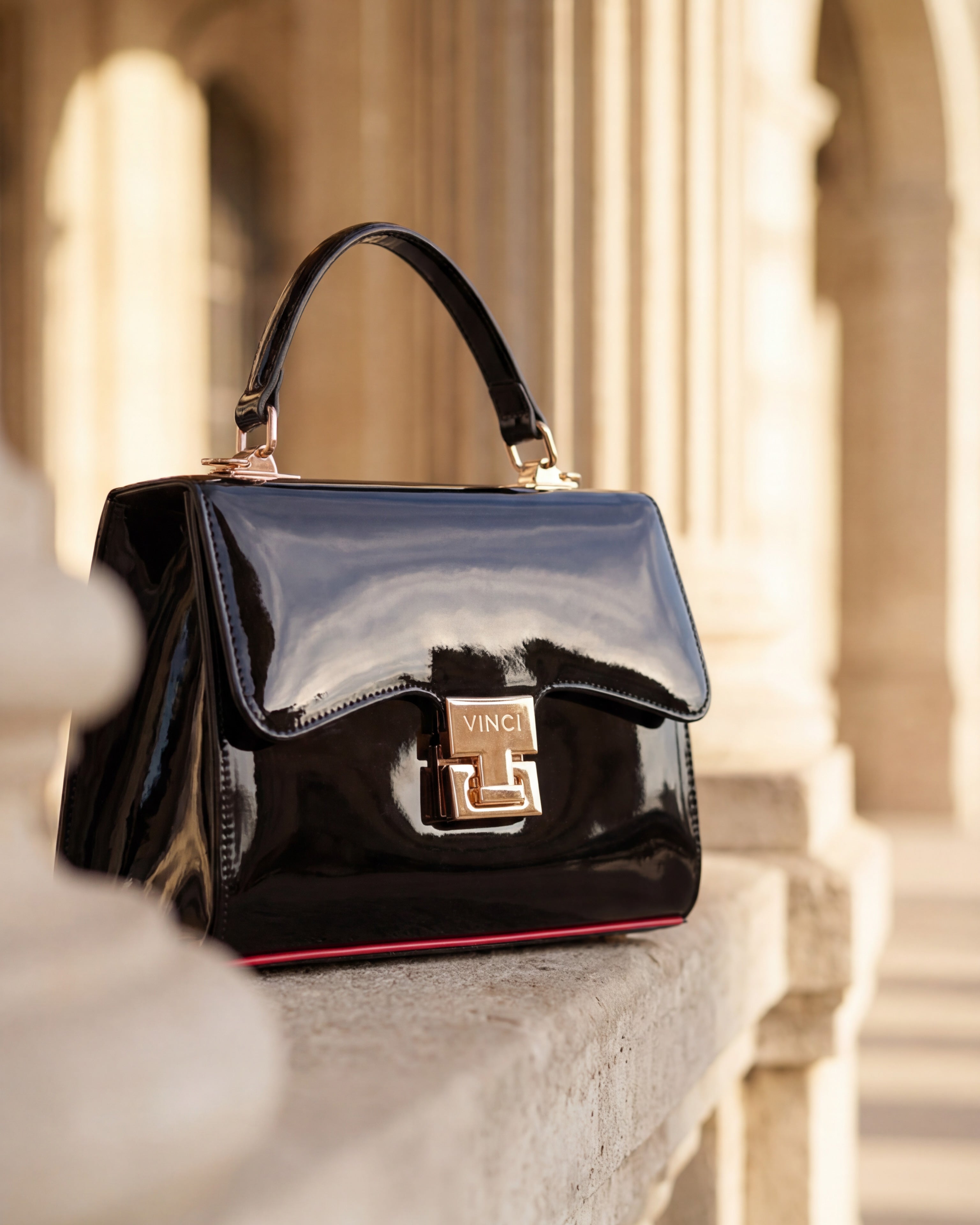 The Brunello Black Patent Leather Pump Shoe - Vinci Leather