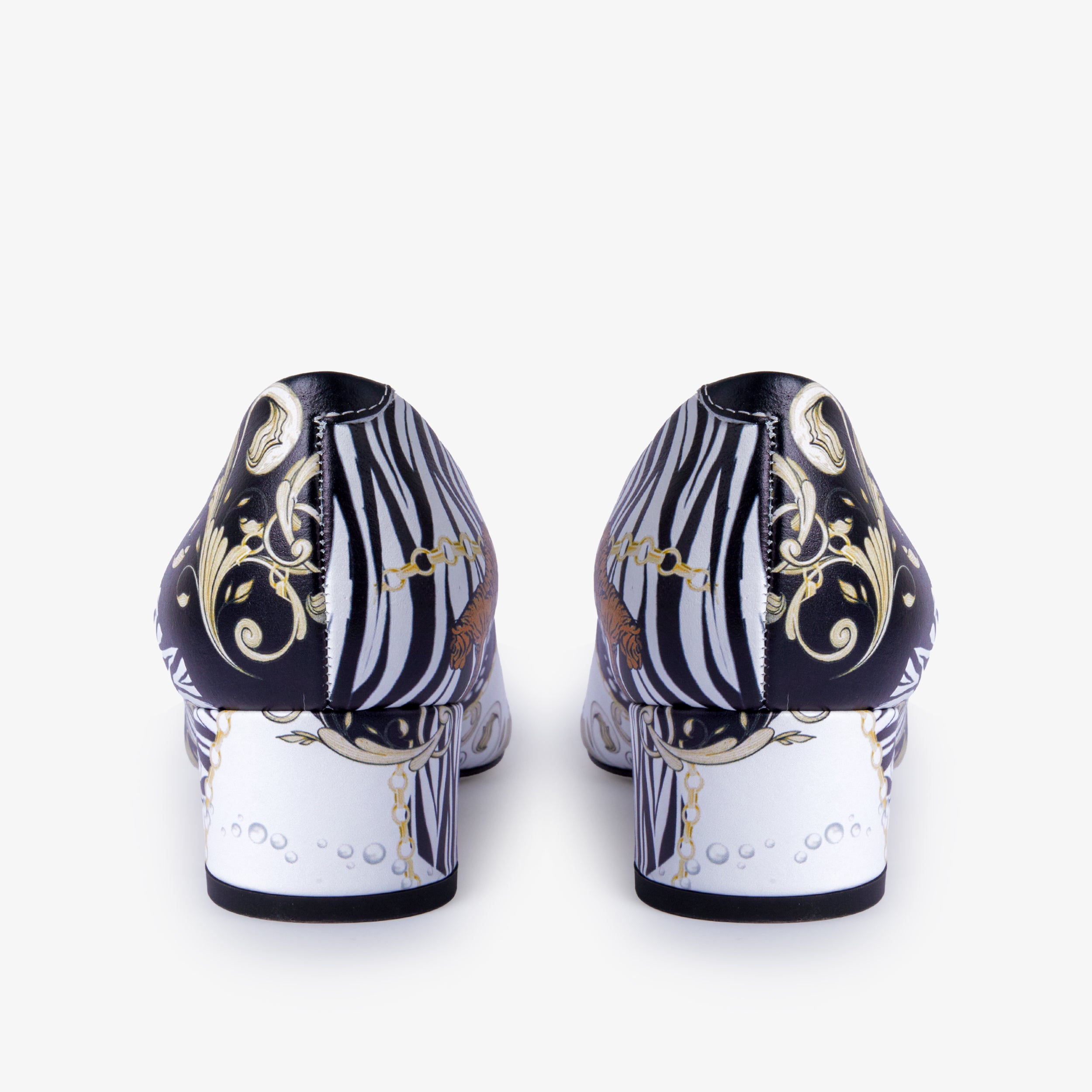 The Perugia White Leather Lower Heel Pump Shoe - Vinci Leather